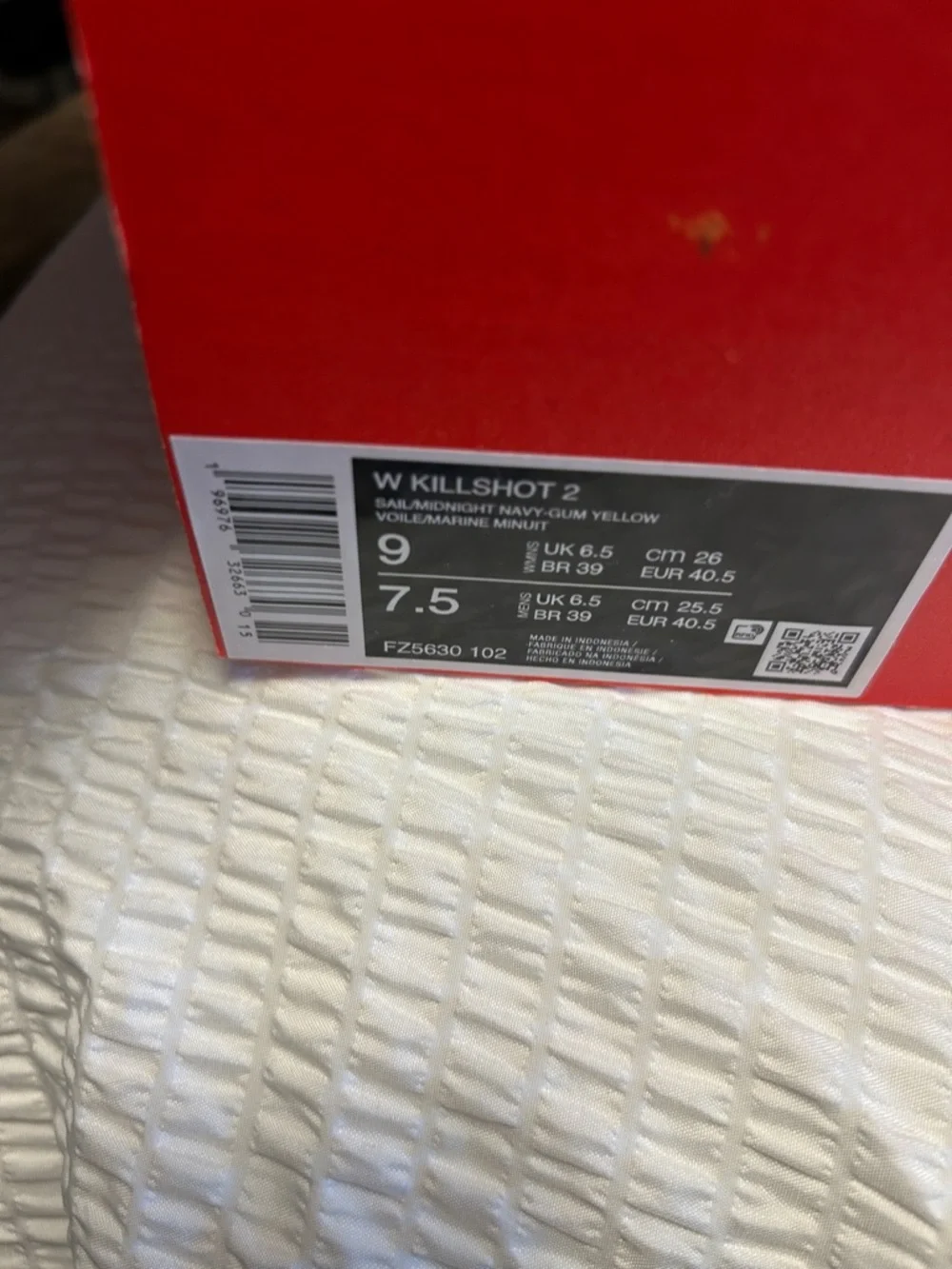 Nike White Leather Sneakers with Navy Swoosh and Gum Outsole - Picture 3 of 3